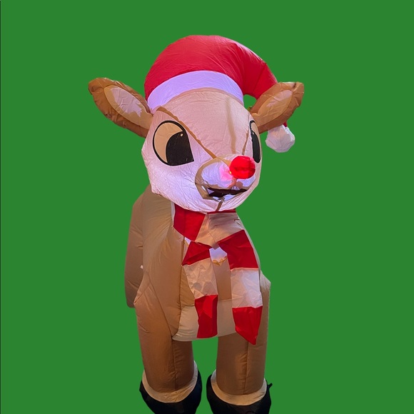 Rudolph The Red Nosed Reindeer 3.5' Airblown Inflatable w/ Light Up Nose - Gemmy - Picture 2 of 8